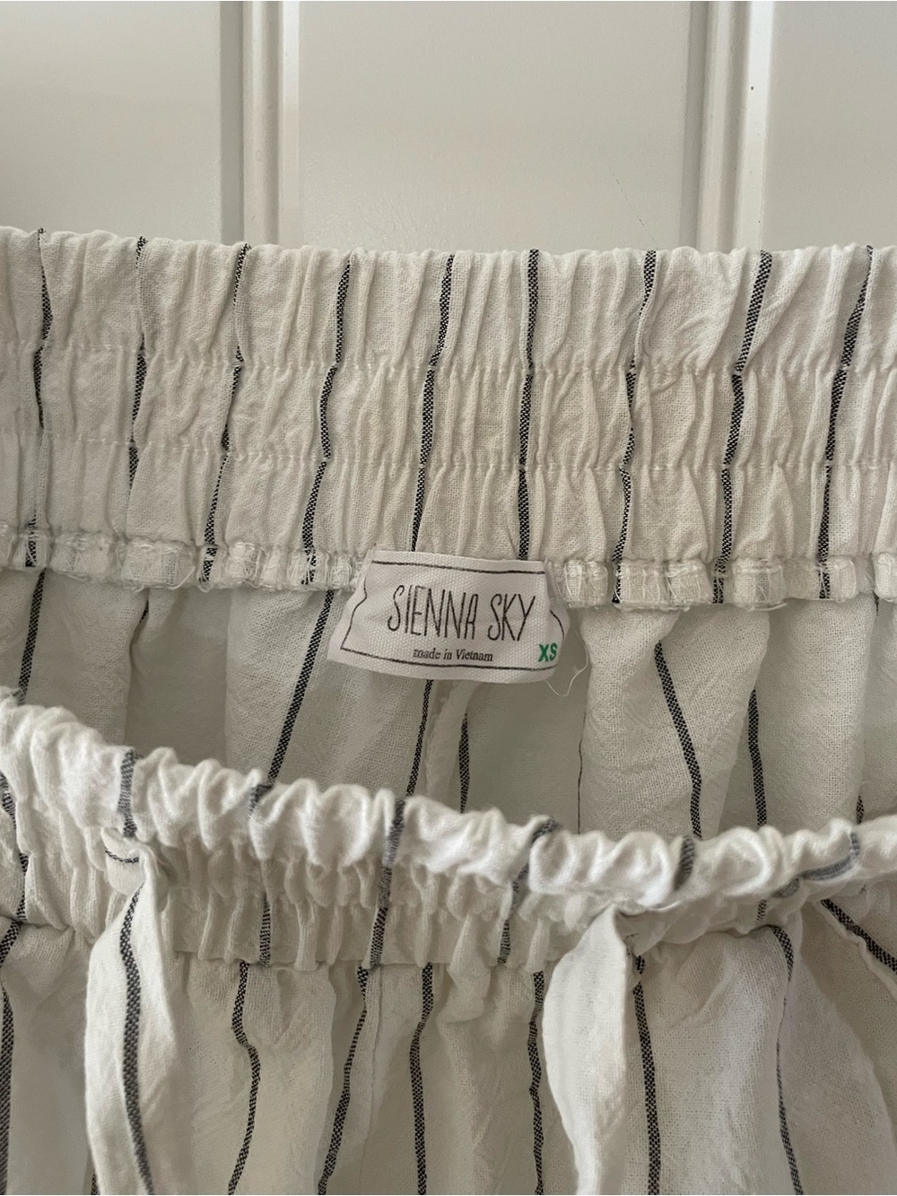 Sienna Sky White Pinstripe Drawstring Pants - Picture 3 of 3